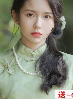 搭配旗袍珍珠项链女士中长款颈链锁骨链毛衣链子摄影拍照饰品1358