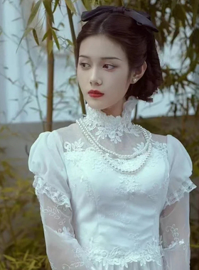 法式珍珠项链女款夏季多层中长款毛衣链子新款旗袍配饰品项饰1061