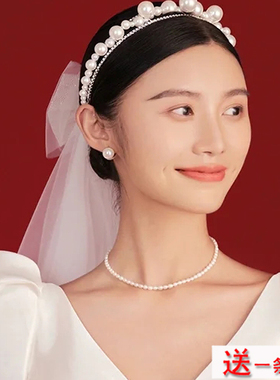 仿珍珠颈链女士法式新娘项链