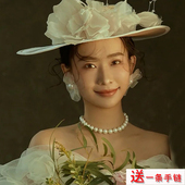 仿珍珠项链女士choker颈链法式 复古风拍照写真饰品毛衣链项圈1363