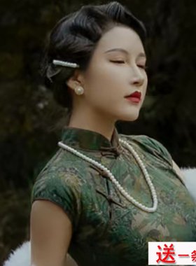 搭配旗袍珍珠项链60cm颈链子锁骨链子中长款女士摄影拍照饰品240