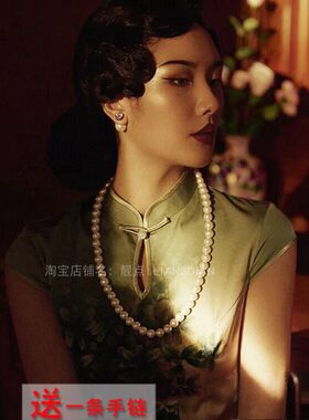 搭配旗袍珍珠项链女款60cm中长款颈链毛衣链妈妈款旗袍配饰品427