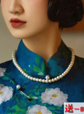 2025新款夏季搭配旗袍珍珠项链饰品女士50cm项圈颈链毛衣链子457