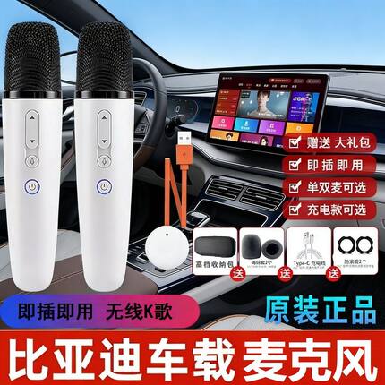 适用比亚迪汽车海豚麦克风秦Plus唐宋pro汉车载dilink无线K歌话筒