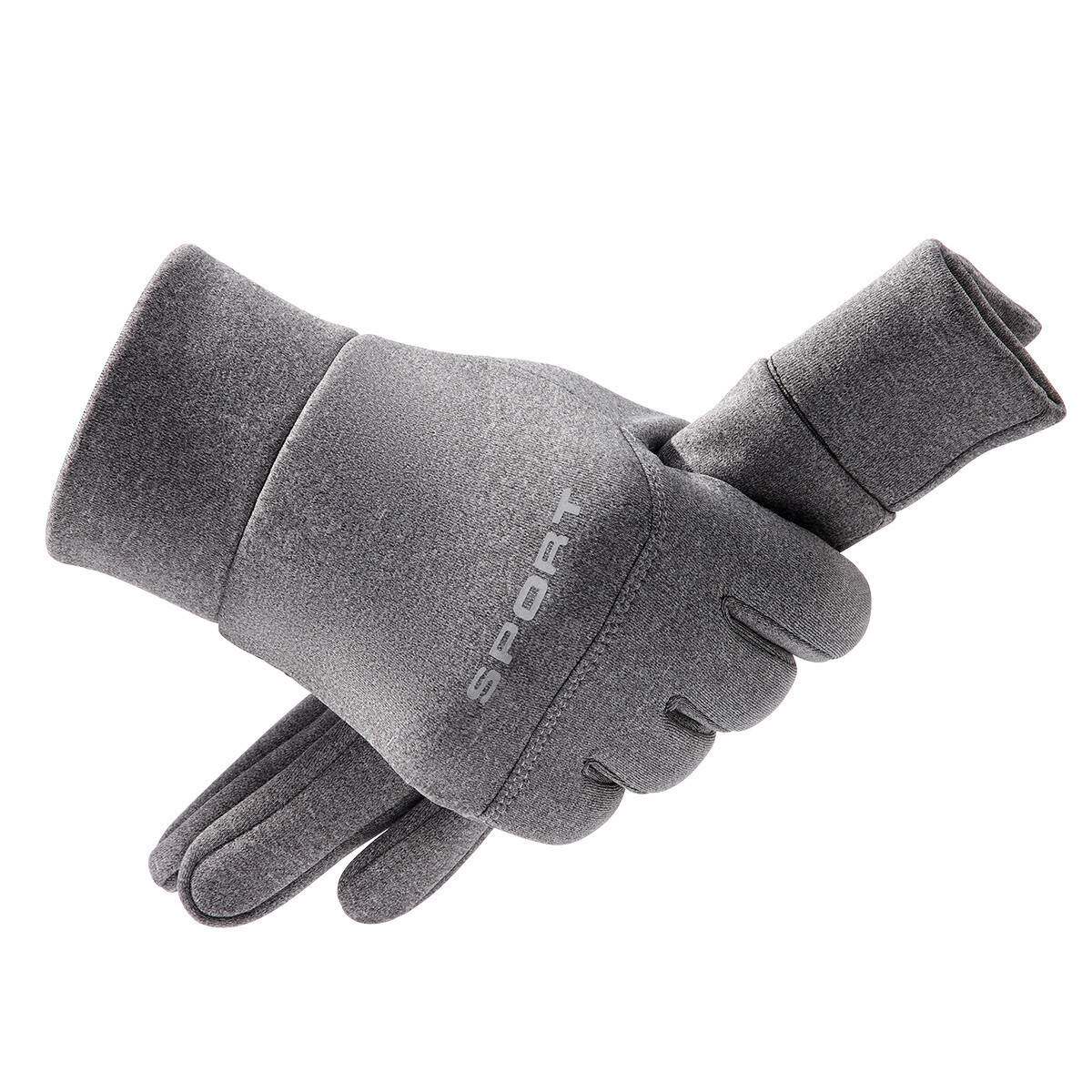 冬季电动车手套保暖加绒触屏防水骑行防寒防滑露二指快递外卖手套