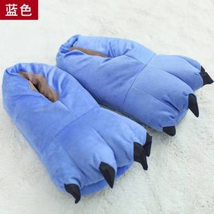冬季新爱情公寓恐龙史迪仔爪子毛绒鞋超柔保暖卡通居家爪爪棉拖鞋