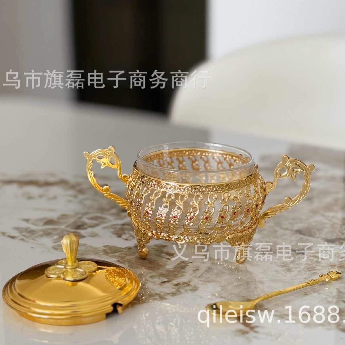欧式精美铁艺干果食品玻