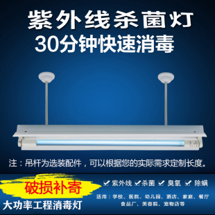 T8带罩吊装消毒灯食品厂养殖场幼儿园杀毒医用石英紫外线杀菌灯管