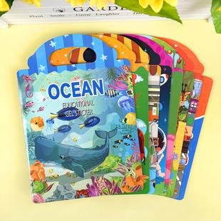 0-2-3-6岁宝宝启蒙认知果冻贴纸书英文原版儿童男女孩撕不烂贴画