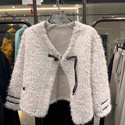 2025冬季新款韩系慵懒风羊羔毛外套女 小个子短款毛绒外套保暖