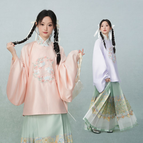 粼夕squama【霓羽渊】圆领补服琵琶袖汉服女2025新款明制马面裙