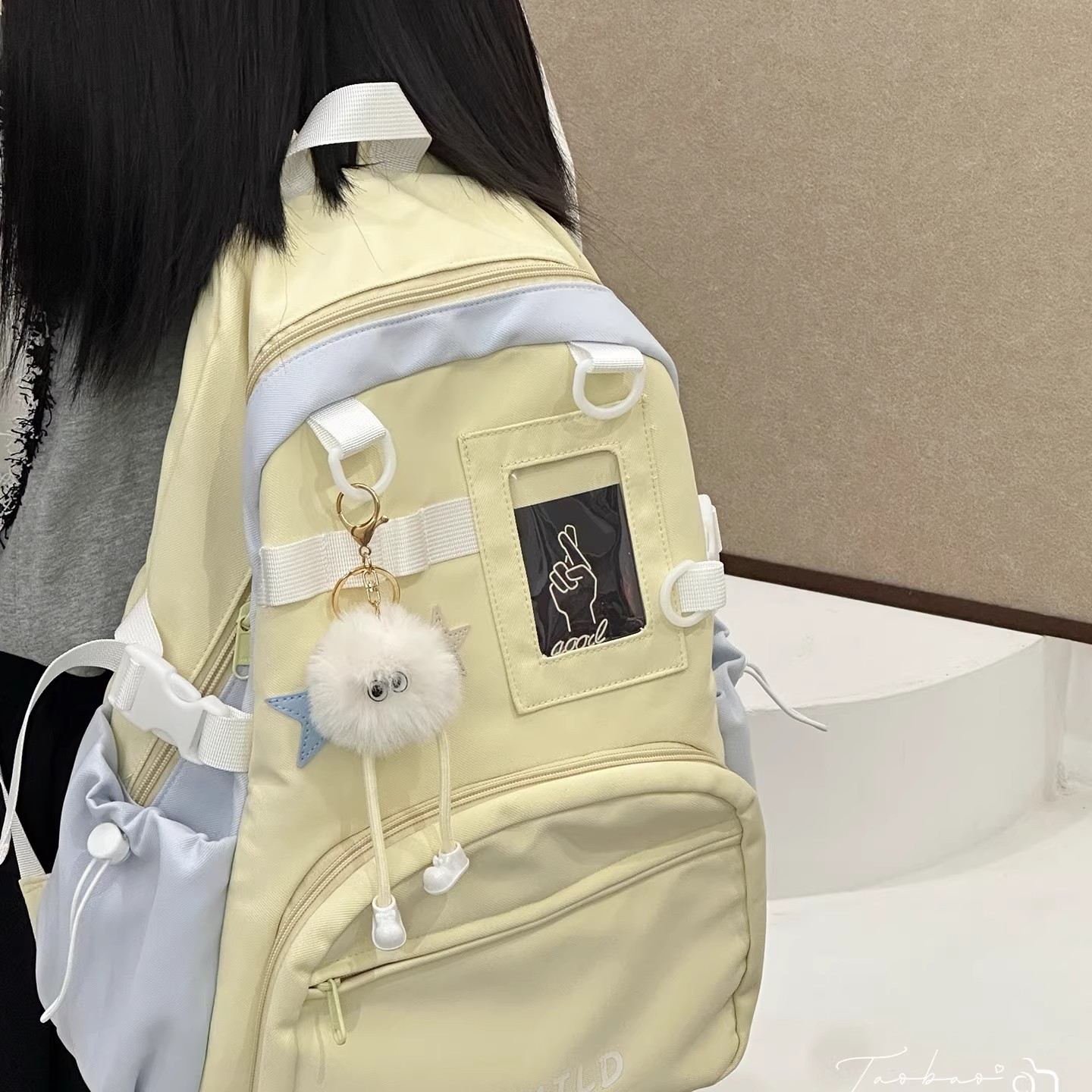 书包初中女生大容量设计感高颜值痛层包包小卡痛层双肩包高中女生