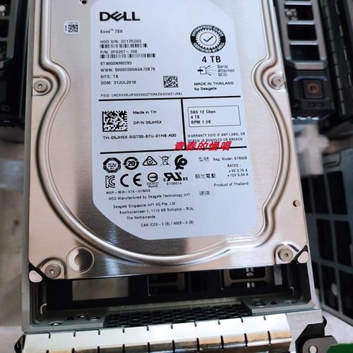 DELL 05JH5X 5JH5X 4T 4TB SAS 12Gb 3.5 R430 R730 R930原装硬盘