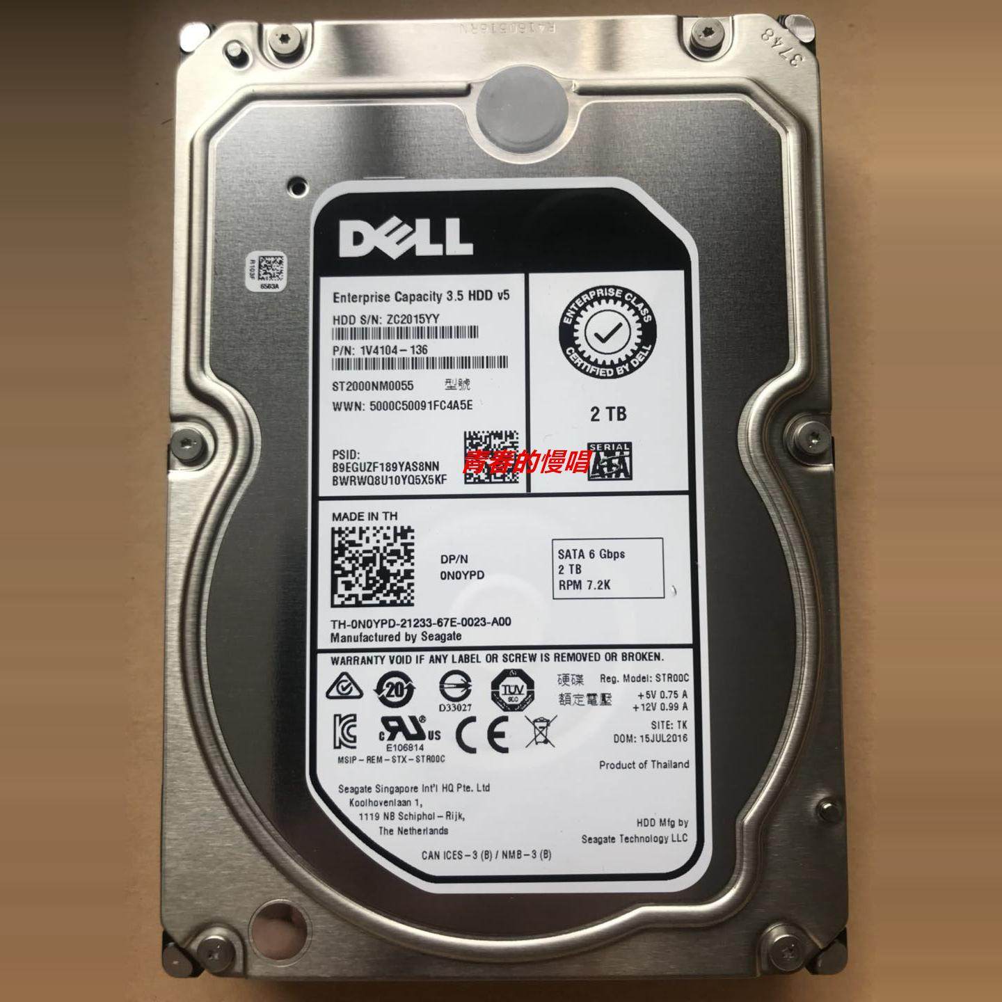 DELL ST2000NM0055 0N0YPD N0YPD 1V4104-136 2T SATA 2TB 硬盘
