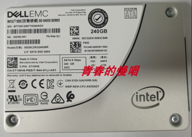DELL 0T1WH8 T1WH8 SSDSC2KG240G8R 240G SATA SSD企业级固态硬盘