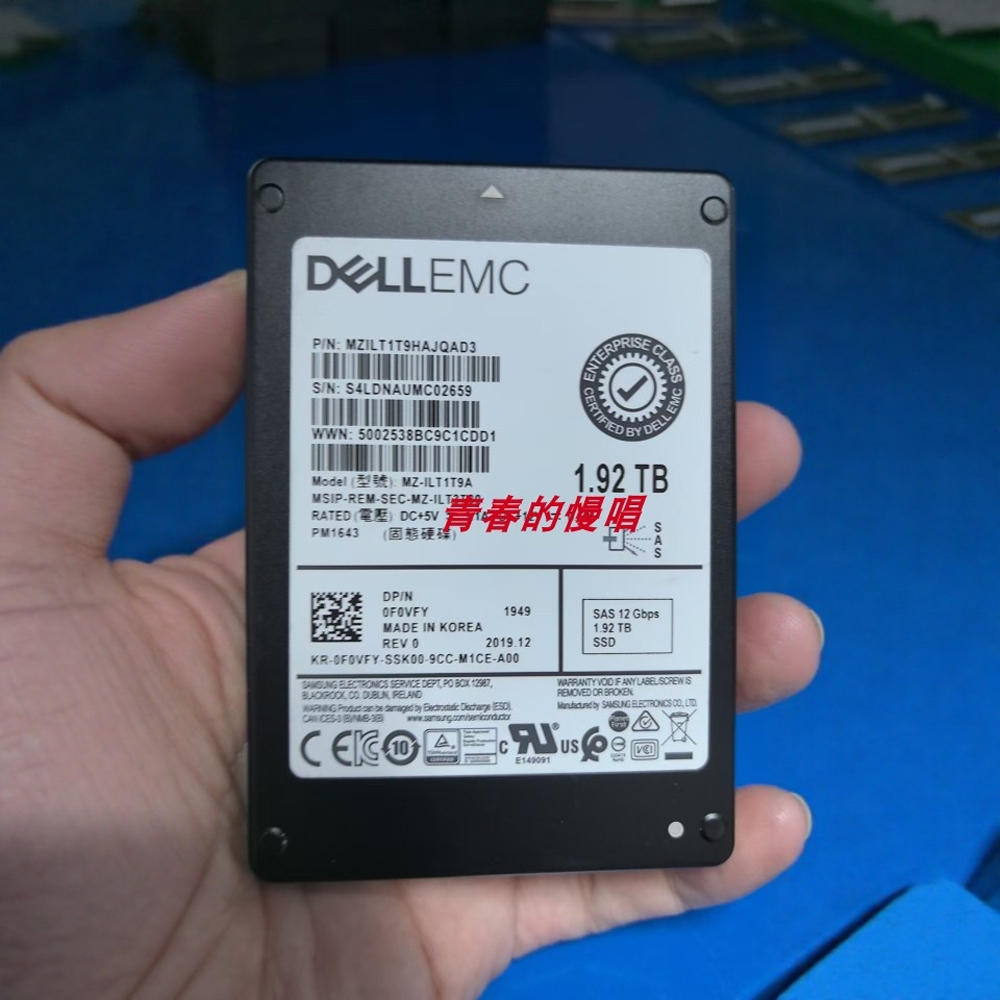 DELL 1.92TB SSD SAS 2.5 12Gb 0F0VFY PM1643 1.92T固态硬盘