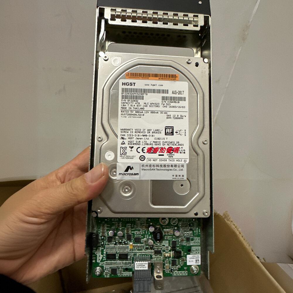 宏杉MS3000 G2 4T 4TB SAS 12Gb 3.5寸 ST4000NM0025 存储硬盘