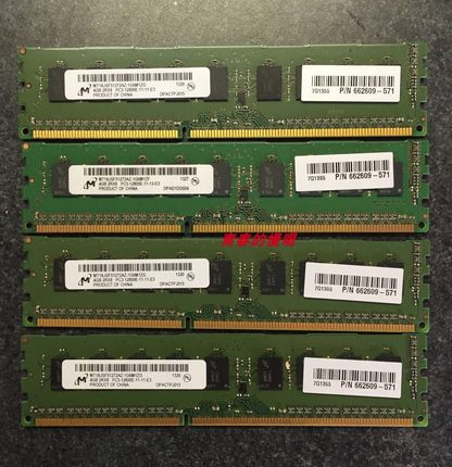 镁光DDR3 4G 2Rx8 PC3-12800E-11-11-E3  1600MHZ 纯ECC 内存条