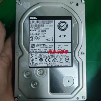 DELL 0TX8WW TX8WW HUS726040ALS214 0F22986 4T SAS 12GB硬盘4TB