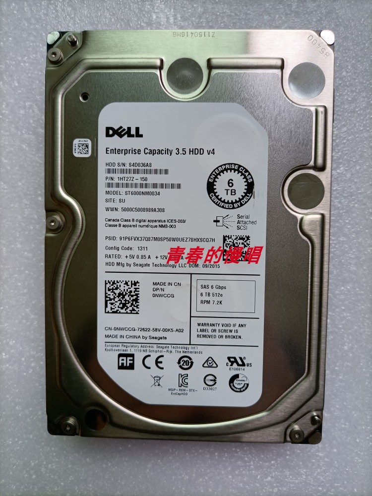 DELL ST6000NM0034 NWCCG 6T SAS 6TB R420 R420 R920 R730硬盘
