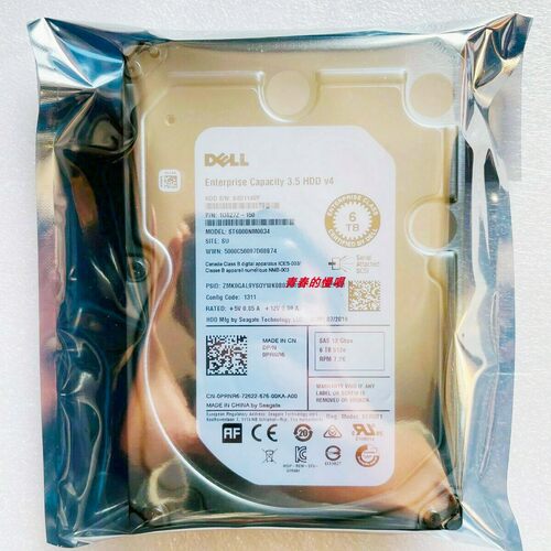 DELL 6TB ST6000NM0034 6T 3.5寸 7.2K SAS 12G NWCCG 0PRNR6硬盘