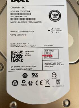 DELL ST3450857SS 0R749K R749K 9FM066-150 450G 15K SAS 硬盘