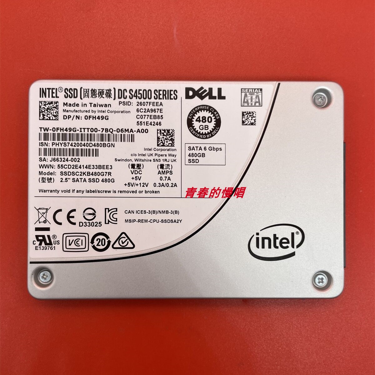 DELL S4500 480G 0FH49G FH49G SSDSC2KB480G7R SATA SSD固态硬盘