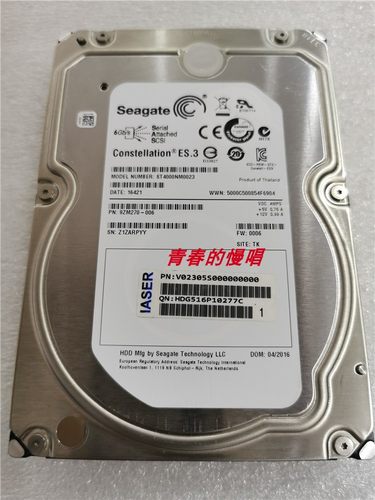 浪潮AS5500 SA5212 M4 AS520E 4T 4TB SAS ST4000NM0023 存储硬盘