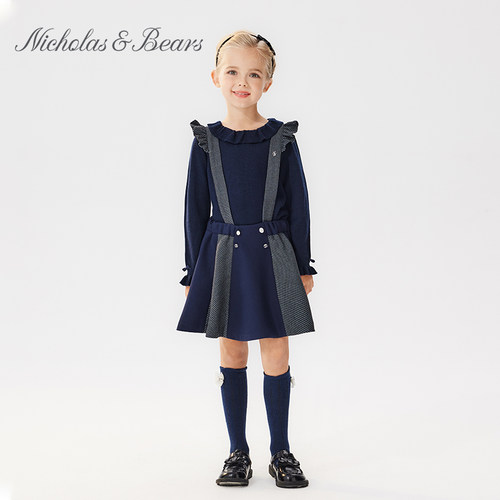 女童童装拼接公主裙半身裙甜美