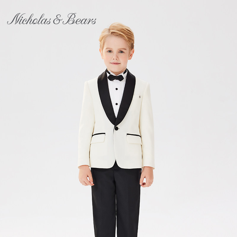 力高芘熊男童西装外套儿童礼服演出傅宴会主持人走秀帅气绅士童装