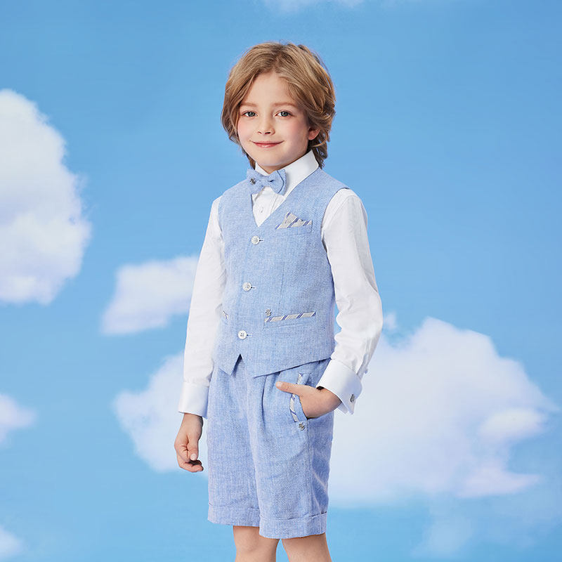 力高芘熊2024年春夏新款男童背心西装马甲英伦学院风VSOO205BABD1