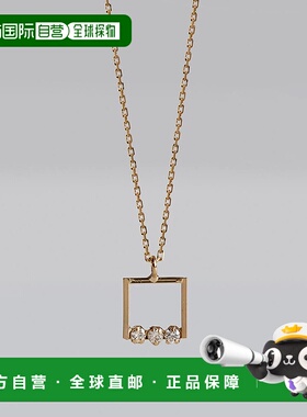 1h可退 日本直邮cui-cui 女装 钻石3石 K10YG 方形吊坠项链 78381