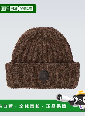 1h可退 香港直邮Moncler 盟可睐 男士 徽标羊驼毛羊毛小便帽帽子