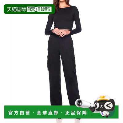 自营susana monacoHigh Wasted-Leg Cargo Pants In Black 美国奥