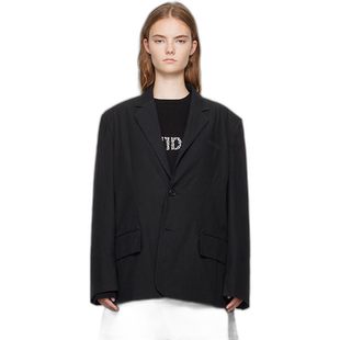 1h可退 【美国直邮】We11done|黑色垫肩西装外套