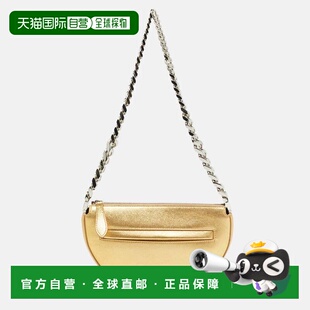 自营Burberry Gold Leather Mini Olympia Zip Chain Bag - gold