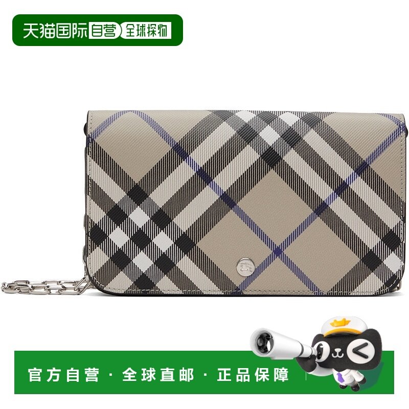 香港直邮潮奢 Burberry 巴宝莉 女士 米色 Check Chain Strap Wal