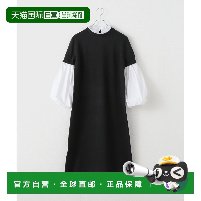 日本直邮MARILYN MOON 女装 14G羊毛混纺 高针数2WAY连衣裙 蕾丝