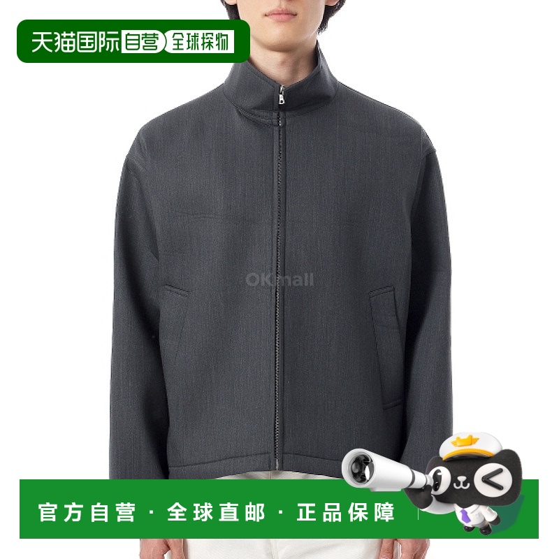 韩国直邮AURALEE 海绵羊毛斜纹拉链宽松上衣 炭灰色(A25SB02SW)