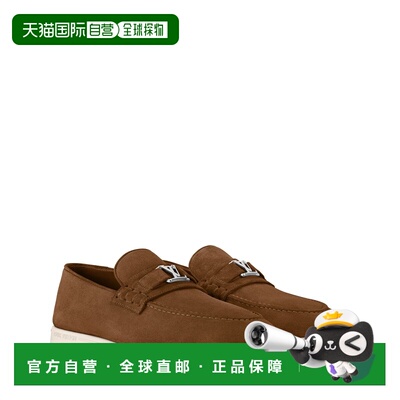 自营欧洲直邮LV路易威登 Estate男士干邑色皮革logo标识乐福鞋