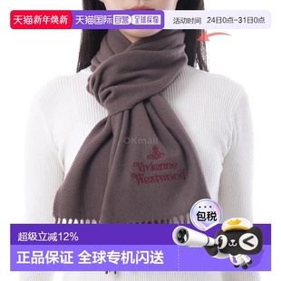 Westwood D401 刺绣LOGO围巾 W00Q7 81030007 韩国直邮Vivienne