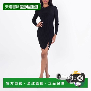 自营Versace Safety Pin Ribbed-Knit Dress - black 美国奥莱直