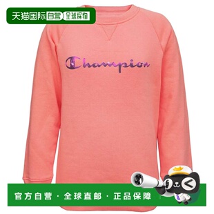 自营Champion Fill Script Fleece Sweatshirt Kids  Pink Tie-Dy