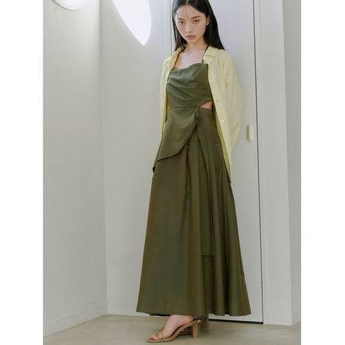 1h可退 日本直邮SNIDEL女装气质吊带连衣裙 透感纱裙+柔韧斜纹上