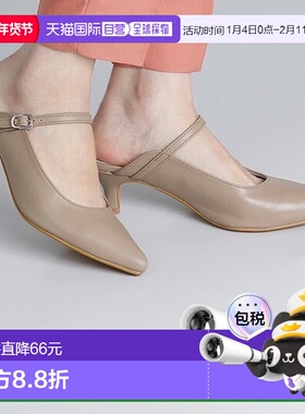 日本直邮Menue 5cm跟带脚背搭扣穆勒高跟鞋 ME8623BW02318 黑色