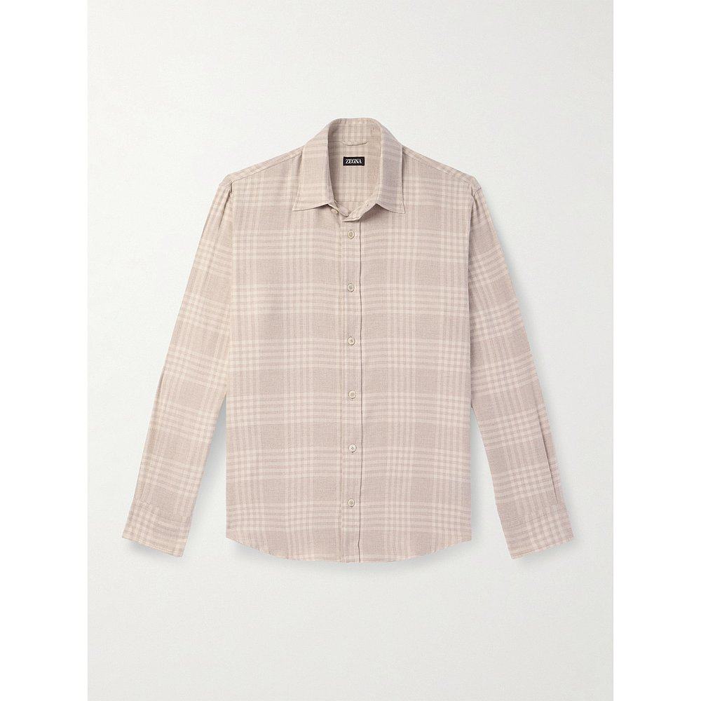 潮奢 Zegna 杰尼亚 男士 格纹棉质法兰绒衬衫 UEX36A8STT10024