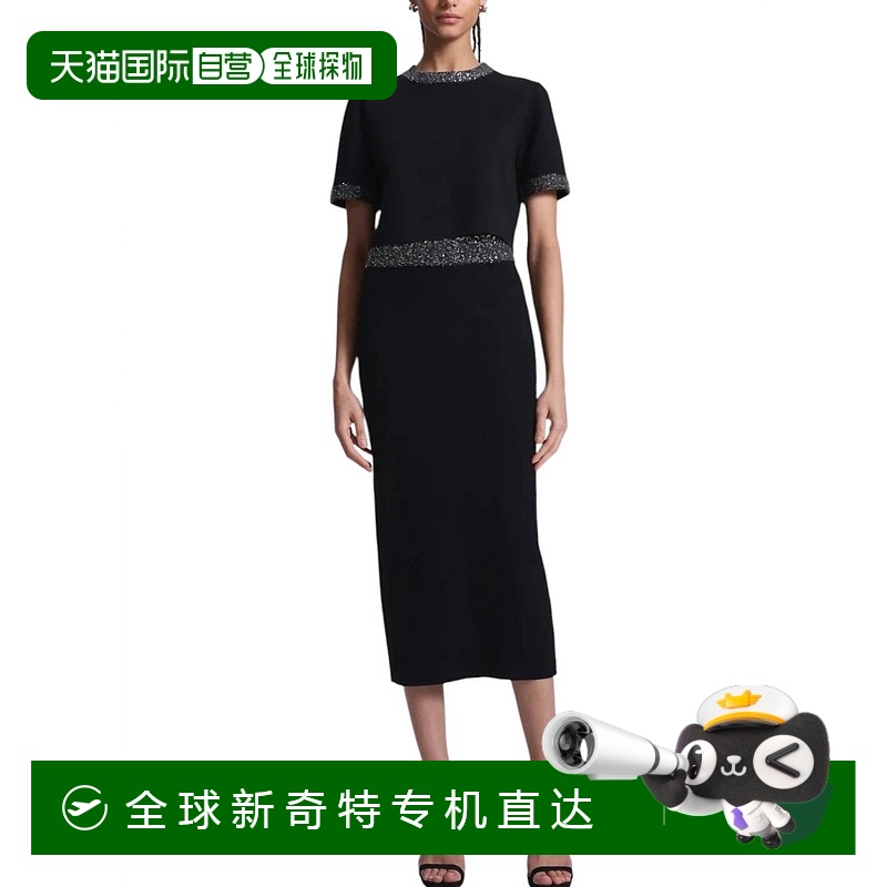 自营 a.l.c.Jane亮片装饰迷笛裙黑色/银色-黑色/银色 【美国奥莱