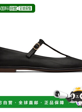 1h可退 香港直邮潮奢 The Row 女士 黑色 Square T-Strap 芭蕾鞋