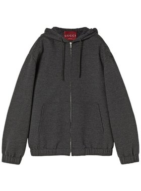 GUCCI 男士夹克 813985ZAR461102 SS2025 深灰色 GG羊毛夹克