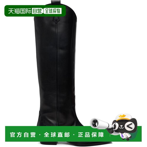 1h可退 香港直邮aeyde 女士 黑色 Aruna Leather Knee-High Cowbo